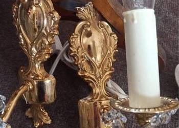 Lampka, kinkiet z 5 kryształami. Elektryczna. Z przewodem.