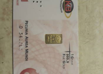 Sztaba złota 1g (Au) 999,9 Mennica Szwajcarska