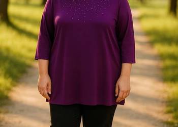 Bluzka damska bawełna cekonowy wzór roz 44/46 biust 120 cm