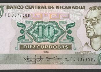 NIKARAGUA 10 CORDOBAS 1985 - STAN BANKOWY UNC