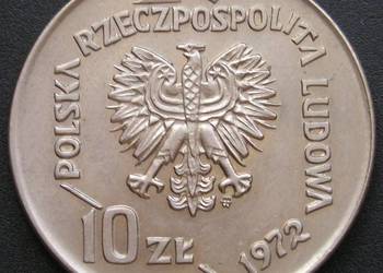 Polska 10 złotych 1972 - 50 lat Gdyni - stan 1/2