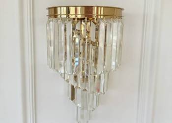 Kinkiet Kryształowy Złoty DIAMOND Lampa Ścienna Glamour Nowoczesna