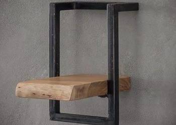 Półka wisząca na na ścianę LOFT DĄB + STAL mal.PROSZKOWE