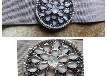 Pasek Damski-GUMA OZDOBNA BIŻUTERIA /cekiny /kamienie