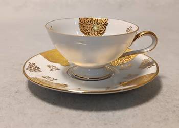 Mitterteich Filiżanka Kolekcjonerski Duet Złocenia Bavaria Niemcy