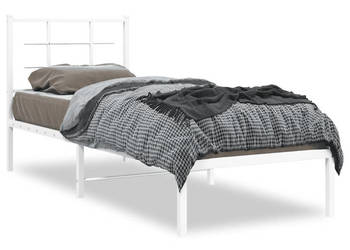 Łóżko Metalowe Białe Rama Łóżka Ze Stelażem Biała 75x190 cm WM-355600