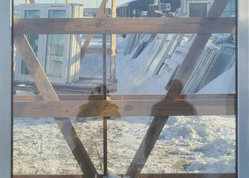 OKNA KacprzaK Witryna 148X142 FIX Używany PCV Plastikowy