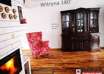 Śliczny Kredens  Witryna 180` Dąb Rustikalny Producent BEKAS