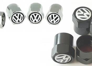 NOWE kapturki na wentyle do kół logo VW srebrne | czarne