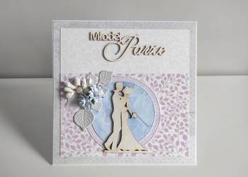 Kartka okolicznościowa ręcznie robiona na ślub Para Mloda