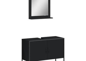Zestaw 2 szafek do łazienki czarny WM-3214339