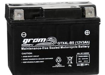 Akumulator motocyklowy 3Ah 60A P+ GROM GTX4L-BS YTX4L-BS 12V