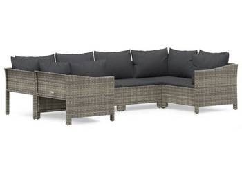 vidaXL 6-cz. zestaw wypoczynkowy do ogrodu, poduszki, szary(SKU:3187300)