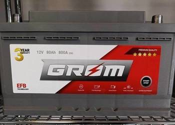 Akumulator EFB 12V 80Ah 800A GROM, DARMOWY DOWÓZ