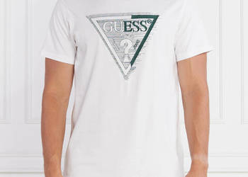 T-shirt męski Guess Regular Fit - duże logo, rozmiar L nowość