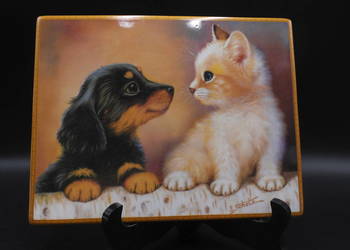 Obraz na porcelanie kot pies Bradford autor J. Scholz
