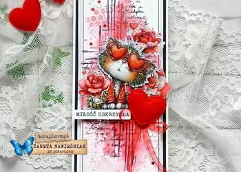 Walentynki, kartka hand made