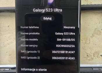Samsung S23 Ultra, 512GB, czarny