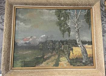 „Bitwa pod Studziankami” – obraz olejny na sklejce