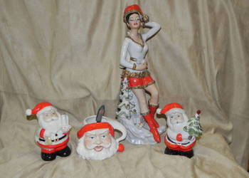 Porcelana na święta, Mikołaj, Śnieżynka, ozdoba świąteczna