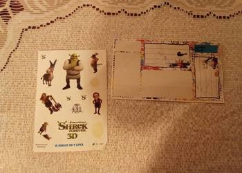 Naklejki shrek Kubuś Puchatek i kaczor Donald na zeszyt. Cena za komplet!