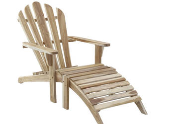 Fotel Adirondeck z podnóżkiem drewno teak tek tik teakowe