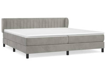 Łóżko Z Materacem Szare Kontynentalne DO Sypialni 200x200cm WM-3127631