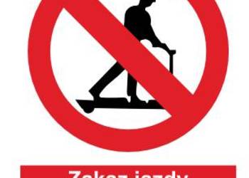 Naklejka BHP Zakaz jazdy na urządzeniach transportowych GC015