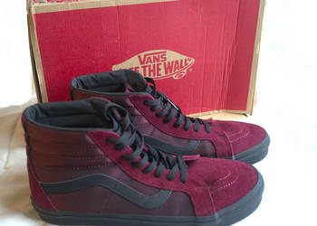 Buty Vans Sk8-hi wysokie bordowe zamsz unikat! r. 44