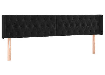Zagłówek do łóżka z LED czarny 203x16x78/88 cm aksamit WM-3123640