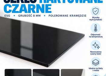 Szkło hartowane czarne 8 mm na wymiar – polerowane krawędzie – Trans-Glass