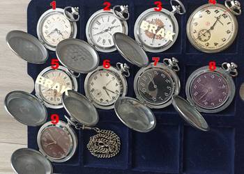 8 X ZEGAREK KIESZONKOWY MOŁNIA MOLNIJA Brązowy Fiolet Czarny Złoty Biały