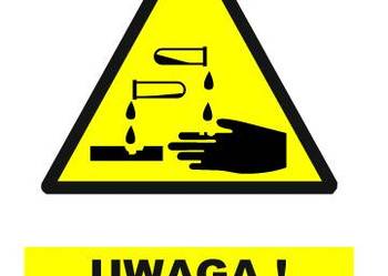 Naklejka Uwaga! Preparaty i substancje żrące GF009