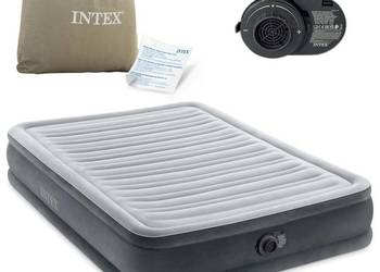 Materac łóżko do spania dwuosobowy z pompką automatyczną 191x137 cm INTEX…