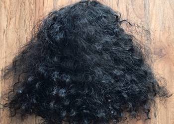 nowa regulowana peruka, czarne kręcone włosy, brak metki