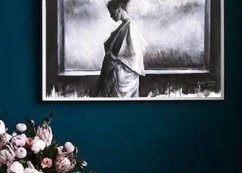 Portret kobieta nowoczesny DUŻY obraz do salonu sypialni