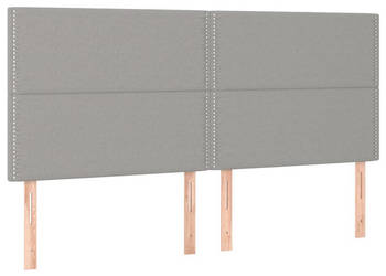 Zagłówek do łóżka z LED jasnoszary 200x5x118/128 cm tkanina WM-3122306