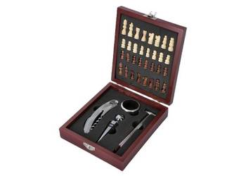 Prezentowy Zestaw Upominkowy  Szachy + Akcesoria do Wina Gentelo