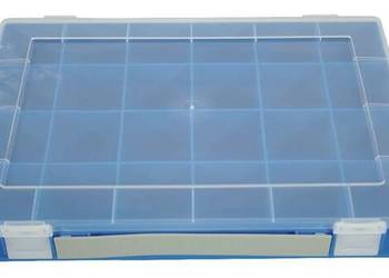 Kasetka asortymentowa, 335x225x55 mm, niebieska polipropylenowa, 24 przegr…