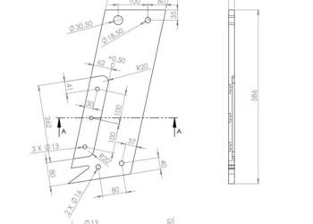 Słupica lewa pługa podeszwowego SMI122764