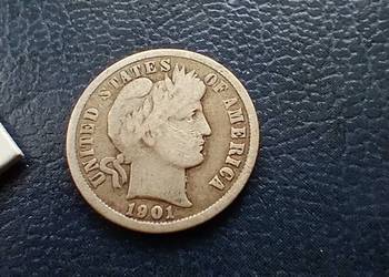 Stare monety 1 dime 1901 USA srebro