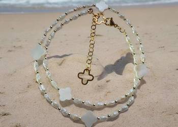 Naszyjnik z naturalnych barokowych pereł, masa perłowa.