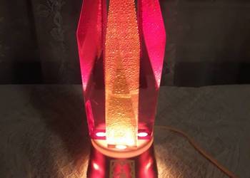 Lampka nocna kryształy lampa stołowa brązowa PRL żywica