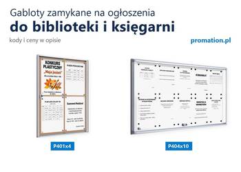 Gabloty na ogłoszenia do biblioteki i księgarni – korkowe i magnetyczne