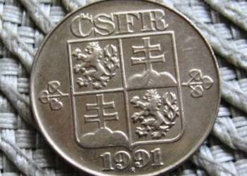 Czechy i Słowacja 2 Korony1991r - Ładna