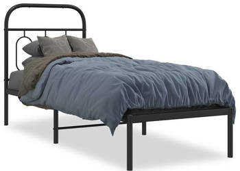 Łóżko Metalowe Czarne Rama Łóżka Ze Stelażem 75x190 cm WM-377107