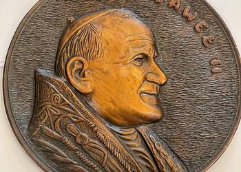 Pamiątkowa plakieta z wizerunkiem Jan Paweł II – miedziana