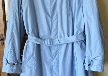 Dlugi plaszcz meski w blekitnym kolorze