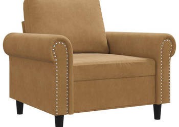 Fotel brązowy 60 cm obity aksamitem WM-359516