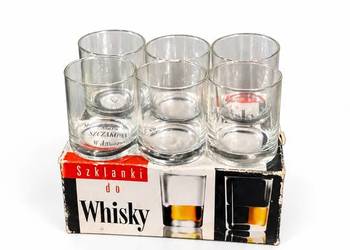 Unikat Komplet 6 szklanek do whisky Krosno oryginalne pudełko vintage PRL
